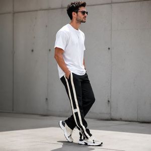 خرید اینترنتی قیمت شلوار مردانه دونوار پایین زیپ مدل Alishan-مشکی
