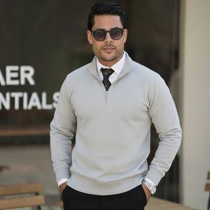مشخصات پکیج دورس مردانه نیم زیپ مدل Behbod-طوسی  پیراهن مردانه سفید VQ