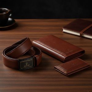 خرید انلاین ست کیف و کمربند عسلی مدل M101-عسلی