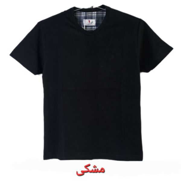 تیشرت مردانه ساده پنبه مشکی سفید طوسی روگاچی