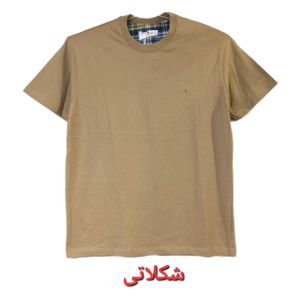 قیمت ارزان تیشرت ساده مردانه  پنبه زیتونی شکلاتی
