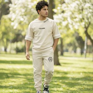 خرید اینترنتی قیمت ست تیشرت و شلوار مردانه بنگال کش مدل Salar-کرم