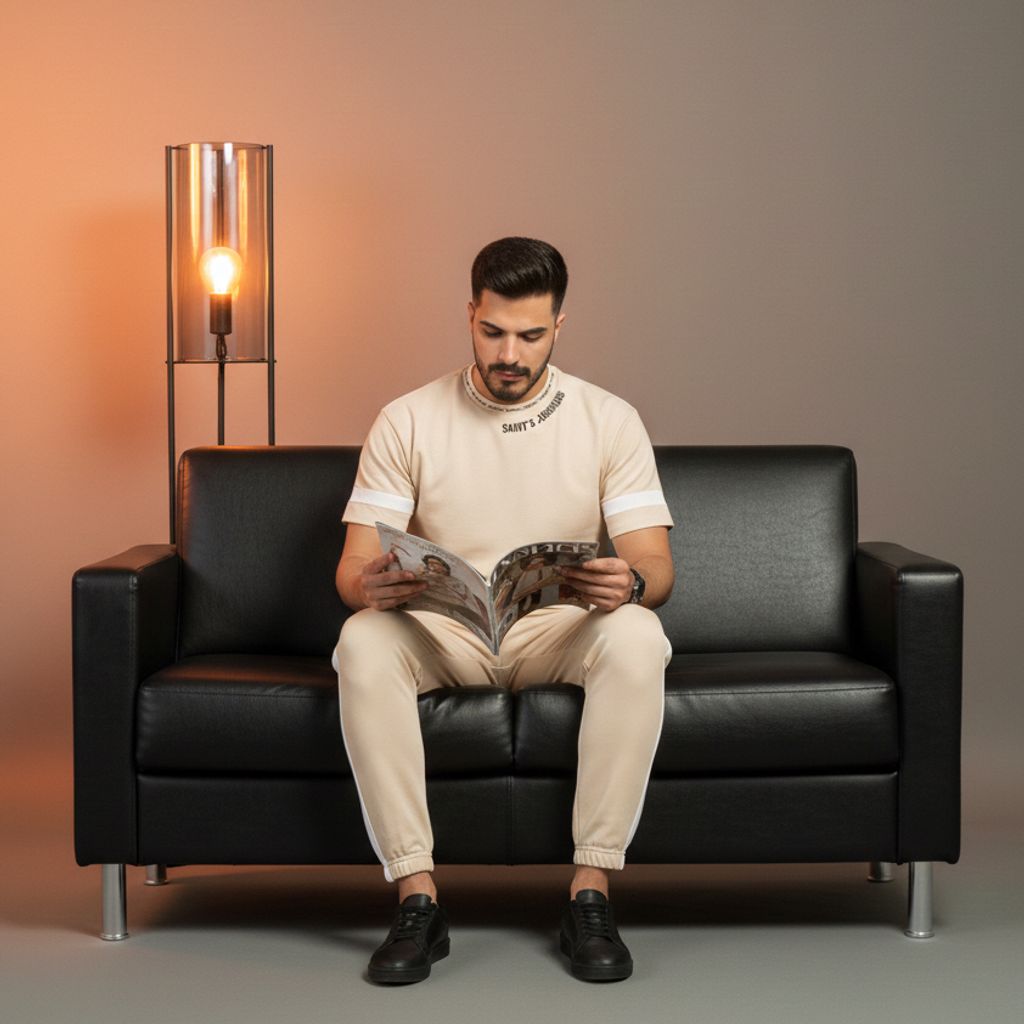 خرید اینترنتی قیمت ست تیشرت و شلوار مردانه بنگال کش مدل Salar-کرم