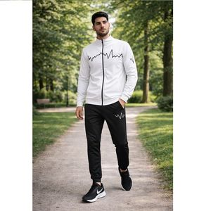 قیمت ارزان پکیج ست سوییشرت شلوار مردانه سفید مدل EKO  کفش ورزشی مردانه Nike مدل Tigo زیره سفید