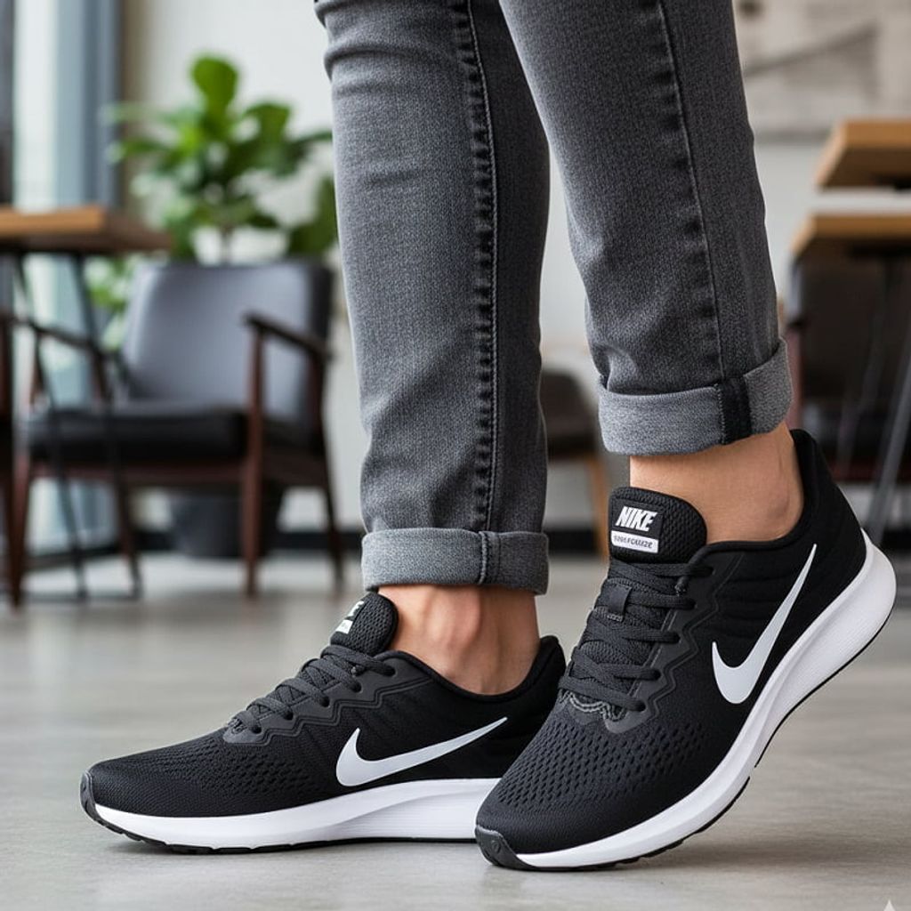 خرید اینترنتی قیمت کفش ورزشی مردانه Nike مدل Tigo زیره سفید-مشکی