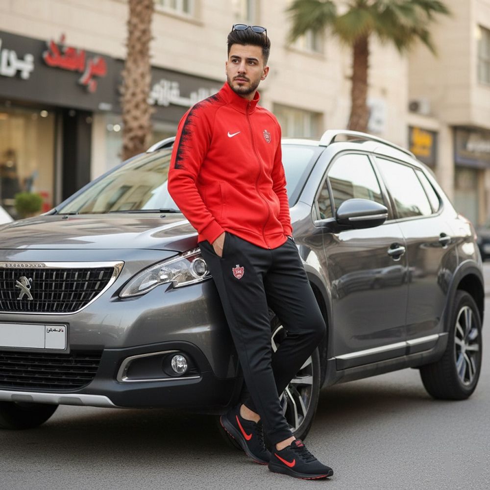 خرید اینترنتی قیمت پکیج ست سوییشرت شلوار پرسپولیس مردانه مدلJ92 کفش ورزشی مردانه Nike مدل Tigo زیره قرمز