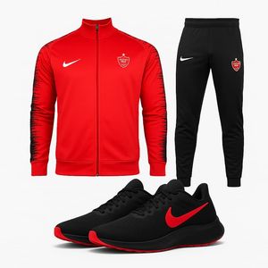 خرید اینترنتی قیمت پکیج ست سوییشرت شلوار پرسپولیس مردانه مدلJ92 کفش ورزشی مردانه Nike مدل Tigo زیره قرمز