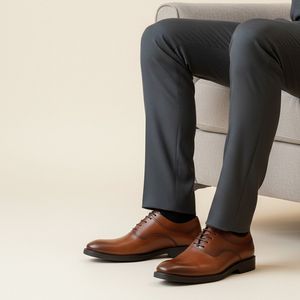 خرید اینترنتی قیمت کفش رسمی بندی مردانه مدل sahand-عسلی