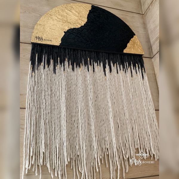 بوم ریس دیوارکوب تلفیقی مکرومه کد 11