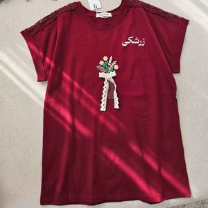 قیمت تیشرت گلدوزی و سرشانه تور دوزی زنانه مجلسی