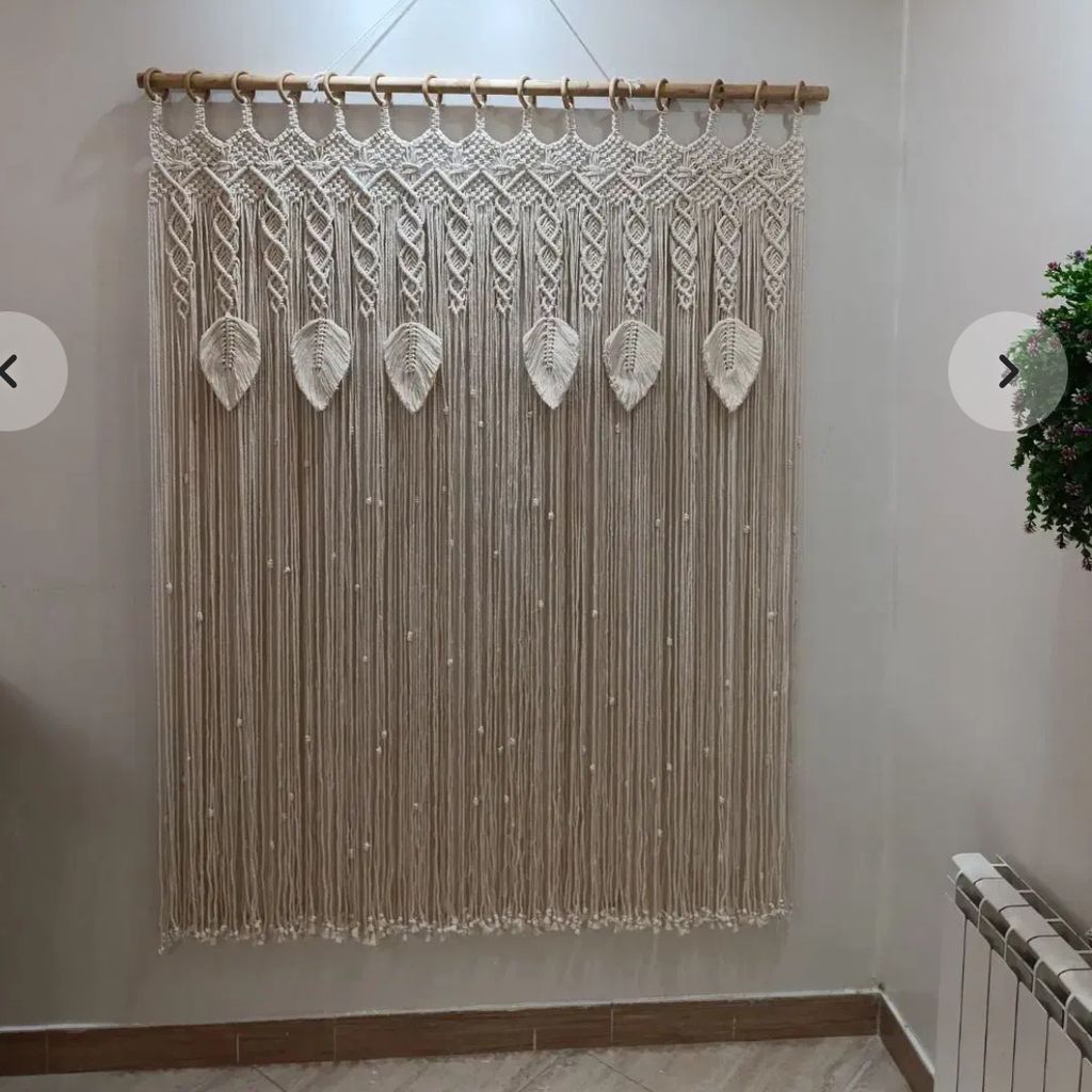 مشخصات پرده مکرومه بافی جواهر ارسال رایگان