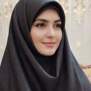 روسری ژاکار رنگ مشکی  قواره 140