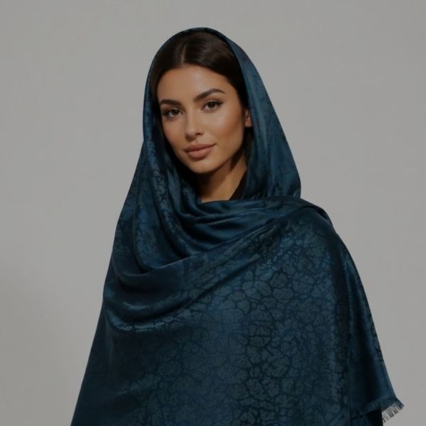 روسری ژاکارد قواره 140بزرگ سبز