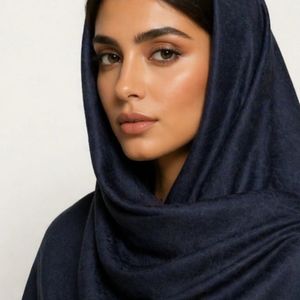 روسری ژاکارد قواره بزرگ 140سورمه ای