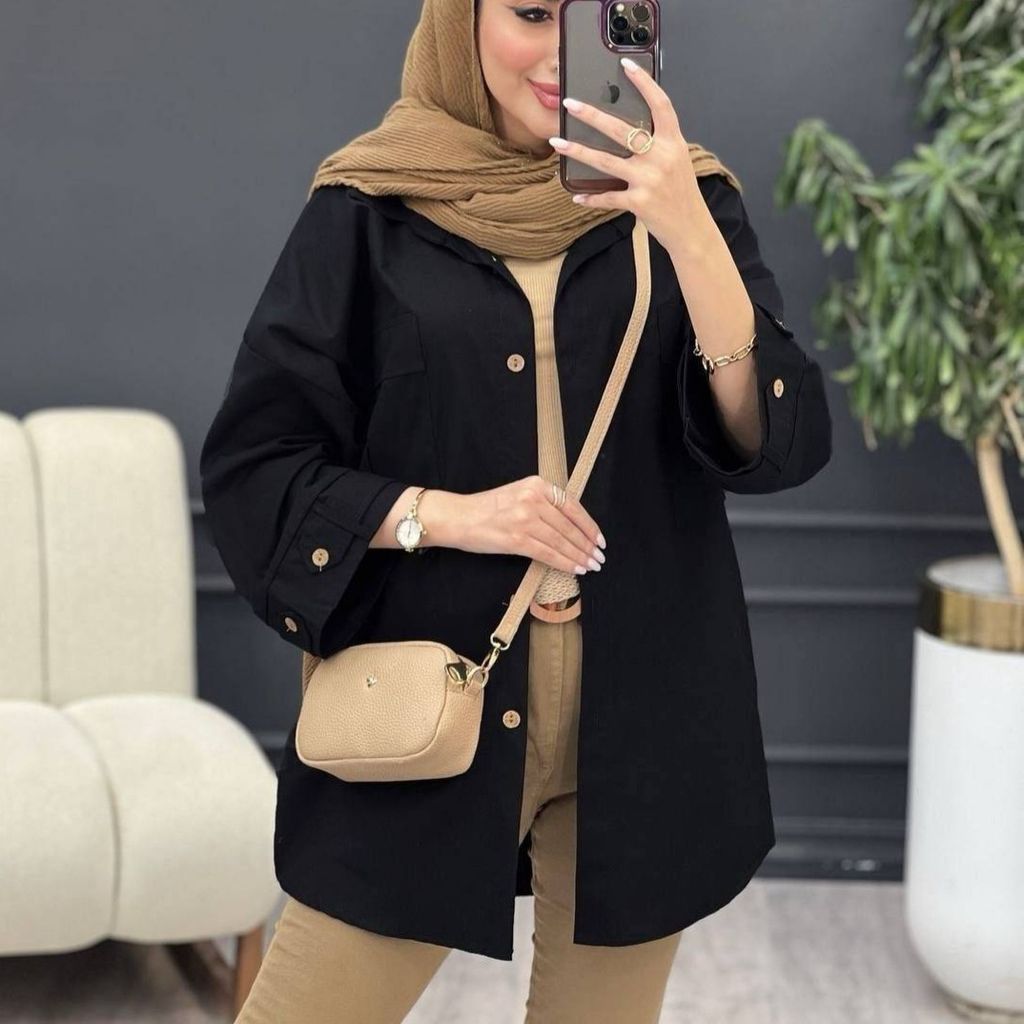 فروش اینترنتی مانتو کتان لنین آستین فلشی