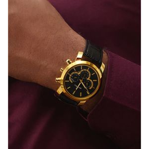 خرید اینترنتی ساعت romanson مشکی طلایی مدل B62