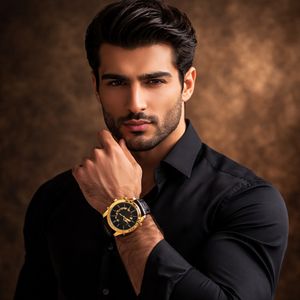 خرید اینترنتی قیمت ساعت romanson مشکی طلایی مدل B62