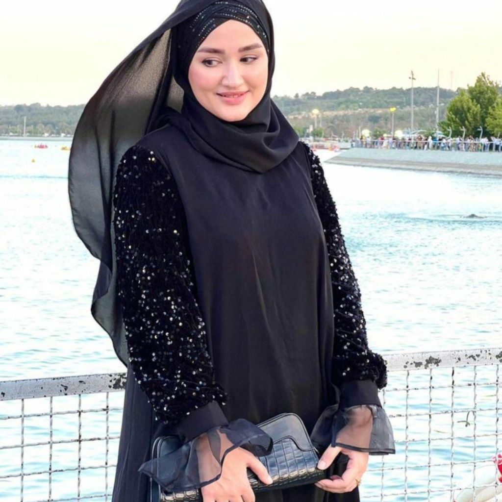 خرید اینترنتی عبای آستین پولکی