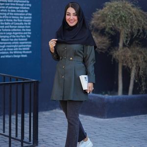 خرید اینترنتی مانتو دانشجویی کوتاه عروسکی طناز