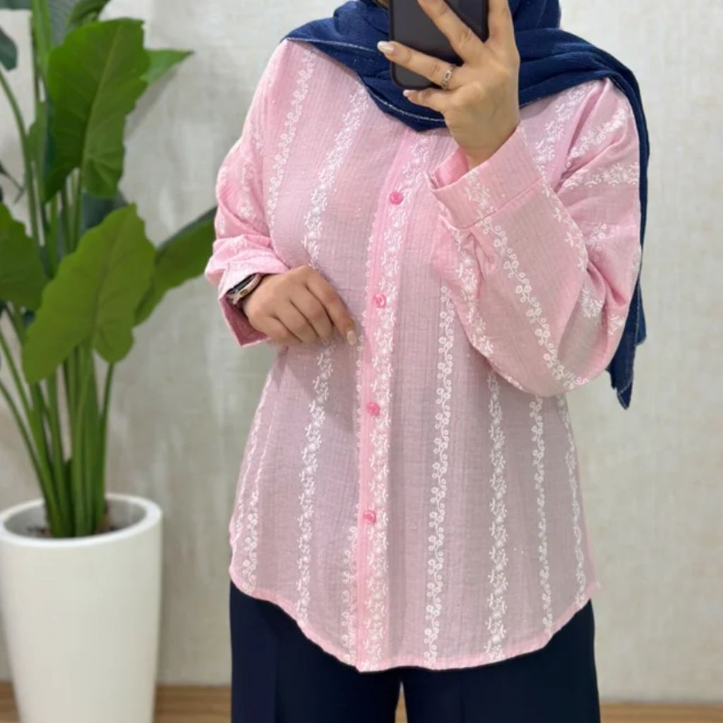 مشخصات شومیز کریستال گل گچی