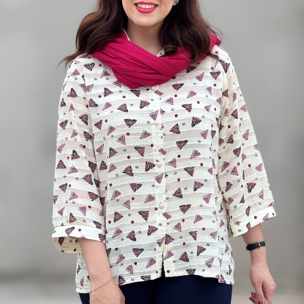 خرید آنلاین شومیز زنانه هندسی