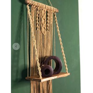 شلف چوبی مدرن‌مکرومه طرح موکا