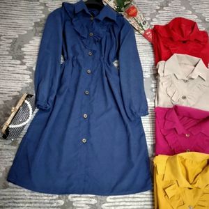 تونیک مانتویی عروسکی سینه چیندار