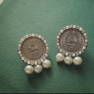 خرید اینترنتی قیمت گوشواره سکه شیر و خورشید دستساز