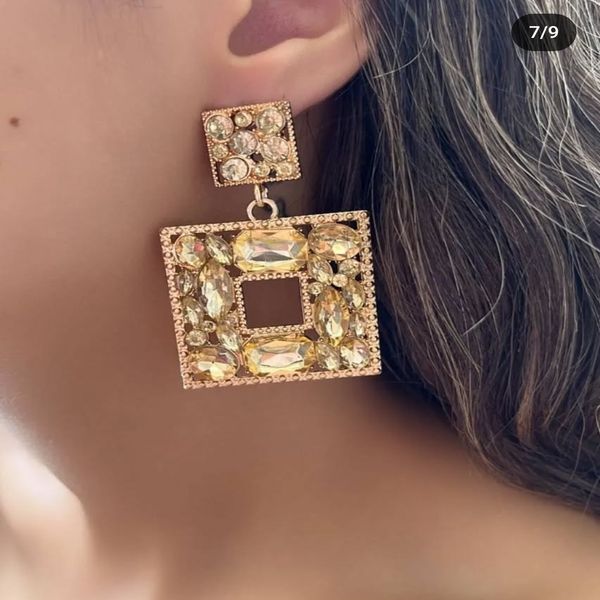 گوشواره کریستال رنگی
