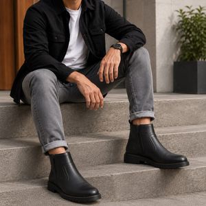 خرید اینترنتی قیمت نیم بوت مردانه مشکی مدل Rad