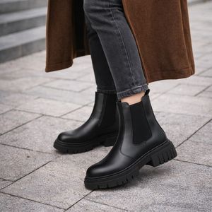 خرید اینترنتی قیمت نیم بوت زنانه چلسی دوطرف کش-مشکی