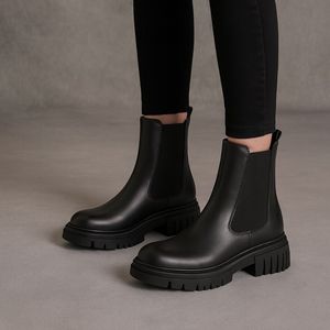 خرید اینترنتی قیمت نیم بوت زنانه چلسی دوطرف کش-مشکی