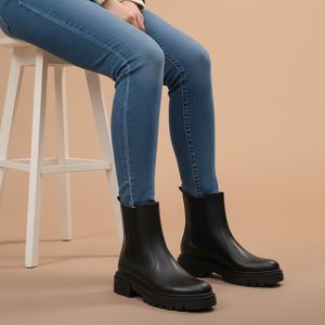 خرید اینترنتی قیمت نیم بوت زنانه چلسی دوطرف کش-مشکی
