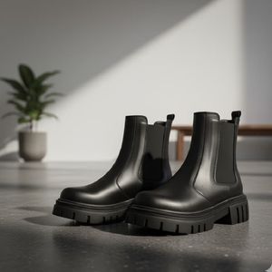 خرید اینترنتی قیمت نیم بوت زنانه چلسی دوطرف کش-مشکی