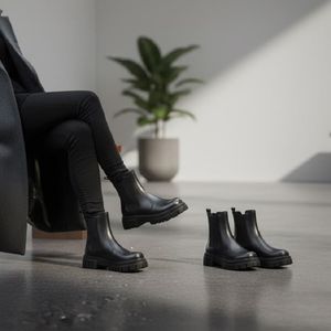 خرید اینترنتی قیمت نیم بوت زنانه چلسی دوطرف کش-مشکی