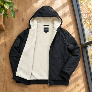 خرید اینترنتی قیمت کاپشن مردانه مشکی داخل تمام خز مدل adidas-مشکی