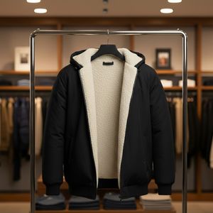 خرید اینترنتی قیمت کاپشن مردانه مشکی داخل تمام خز مدل adidas-مشکی