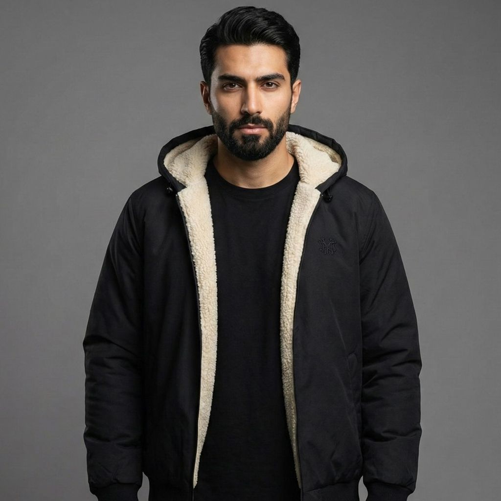 قیمت ارزان کاپشن مردانه مشکی داخل تمام خز مدل adidas-مشکی