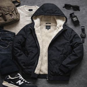 خرید اینترنتی قیمت کاپشن مردانه مشکی داخل تمام خز مدل adidas-مشکی