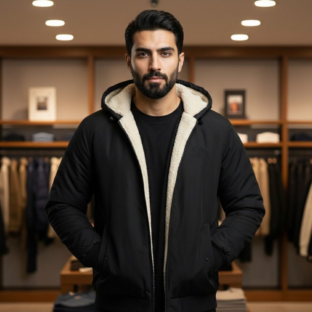 قیمت کاپشن مردانه مشکی داخل تمام خز مدل adidas-مشکی