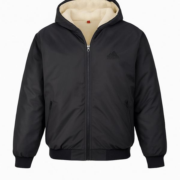 کاپشن مردانه مشکی داخل تمام خز مدل adidas-مشکی
