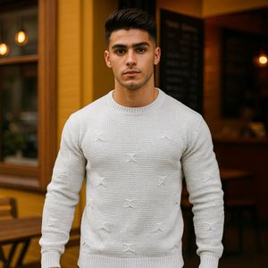 خرید آنلاین پلیور زاپ دار سفید مردانه مدلDeta