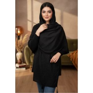 شال مشکی سیا اسکارف پلیسه تک رنگ