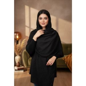 شال پلیسه مشکی جنس سیا اسکارف نخی