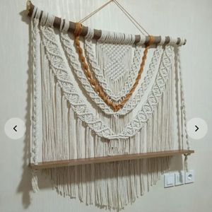 شلف چوبی مدرن مکرومه طرح مروارید
