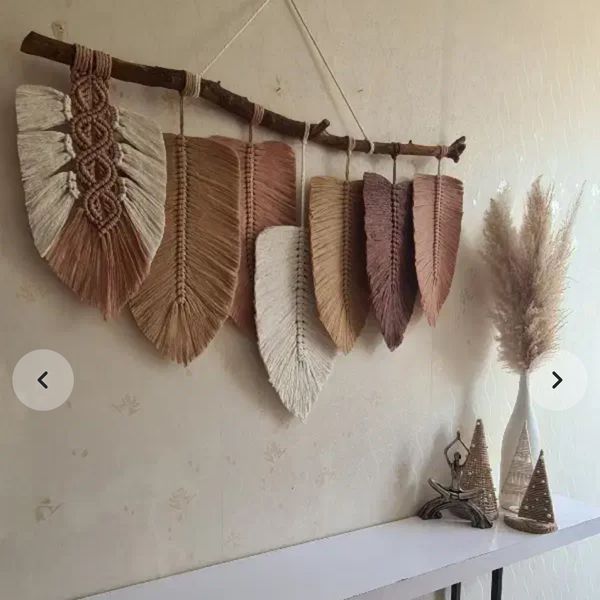 دیوارکوب برگ لاکچری مکرومه مدل ترنم