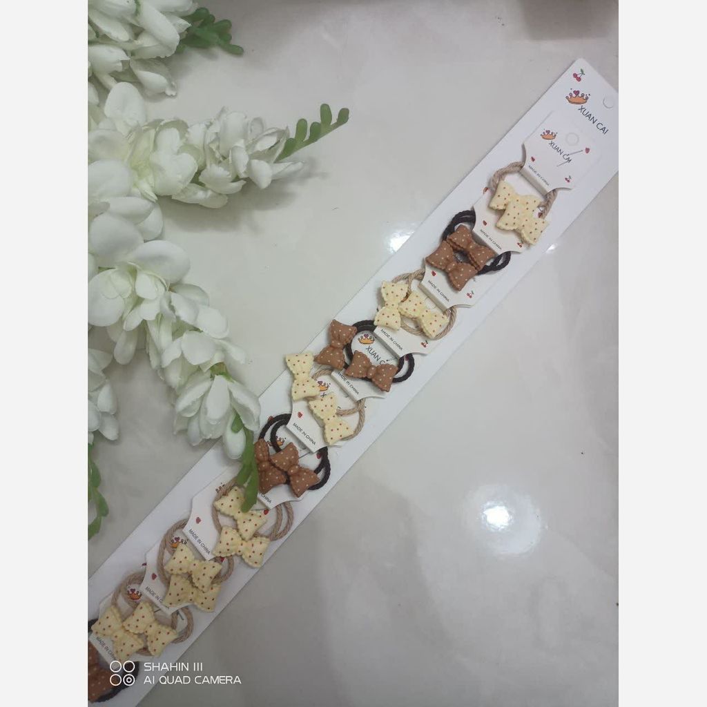 خرید آنلاین کش مو پاپیونی کرم و قهوه ای  جفتی 