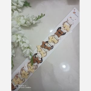 کش مو پاپیونی کرم و قهوه ای  جفتی 