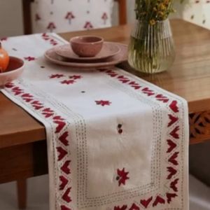 رانر گلدوزی شده با دست جنس نخ پنبه سایز100در 40