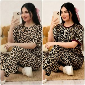 ست تیشرت و شلوار خونگی زنانه پلنگی